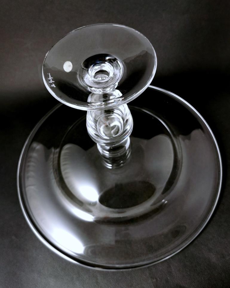 Italienischer Kristall-Tisch-Tafelaufsatz im Art-déco-Stil, komplett glatt im Angebot 1