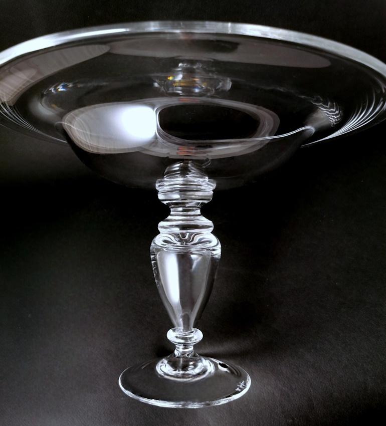 Italienischer Kristall-Tisch-Tafelaufsatz im Art-déco-Stil, komplett glatt im Angebot 2