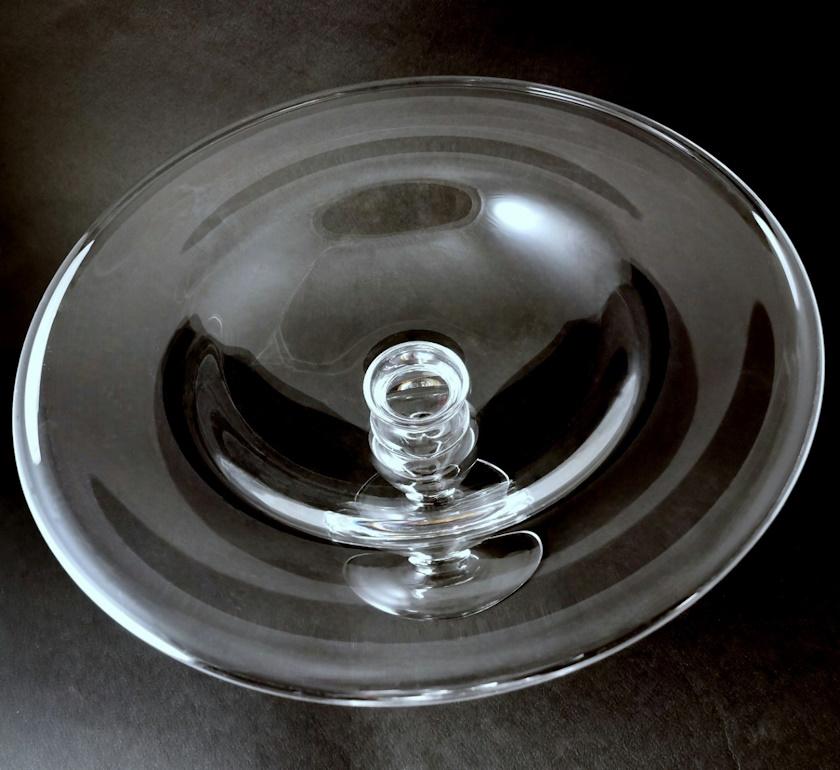 Italienischer Kristall-Tisch-Tafelaufsatz im Art-déco-Stil, komplett glatt im Angebot 3