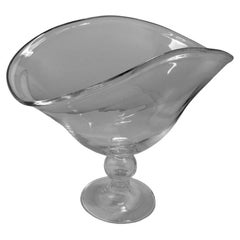 Centrotavola in cristallo italiano Art Deco completamente liscio