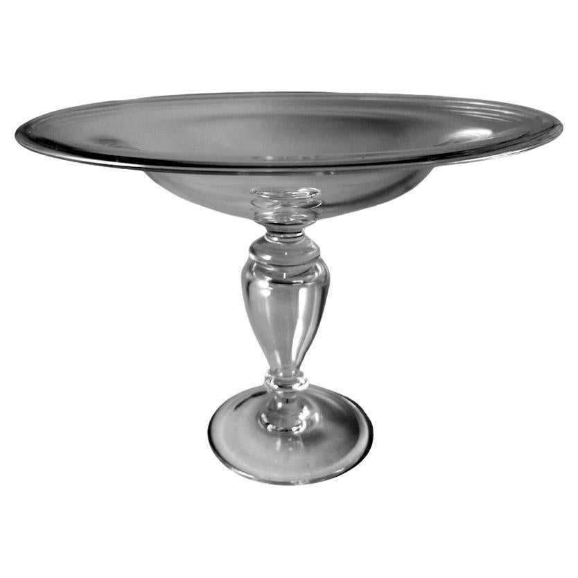 Art Deco Italian Crystal Table Centerpiece Completely Smooth For Sale