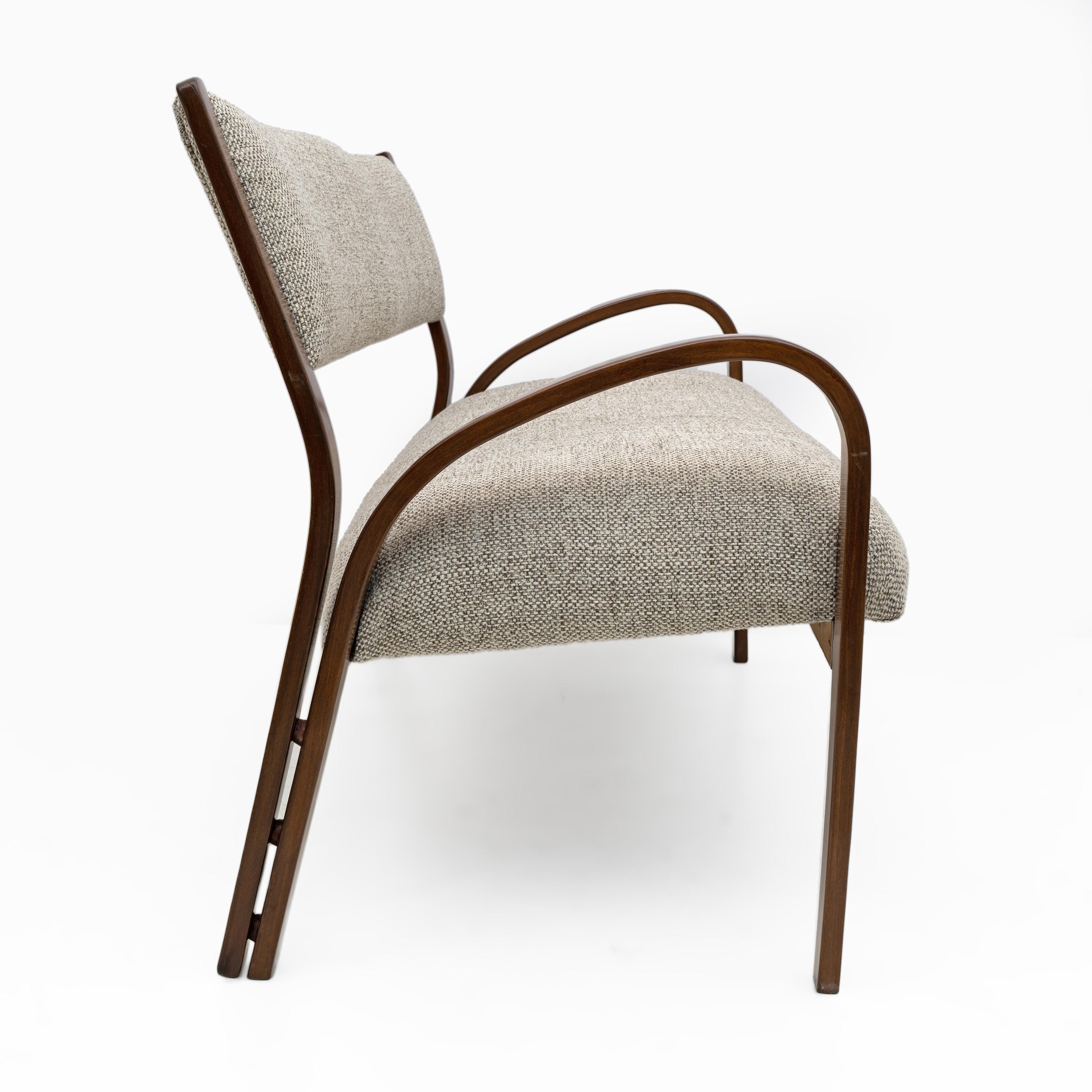 italien Art Dèco Italien Tissu Deux Fauteuils et Petit Canapé, années 1930 en vente