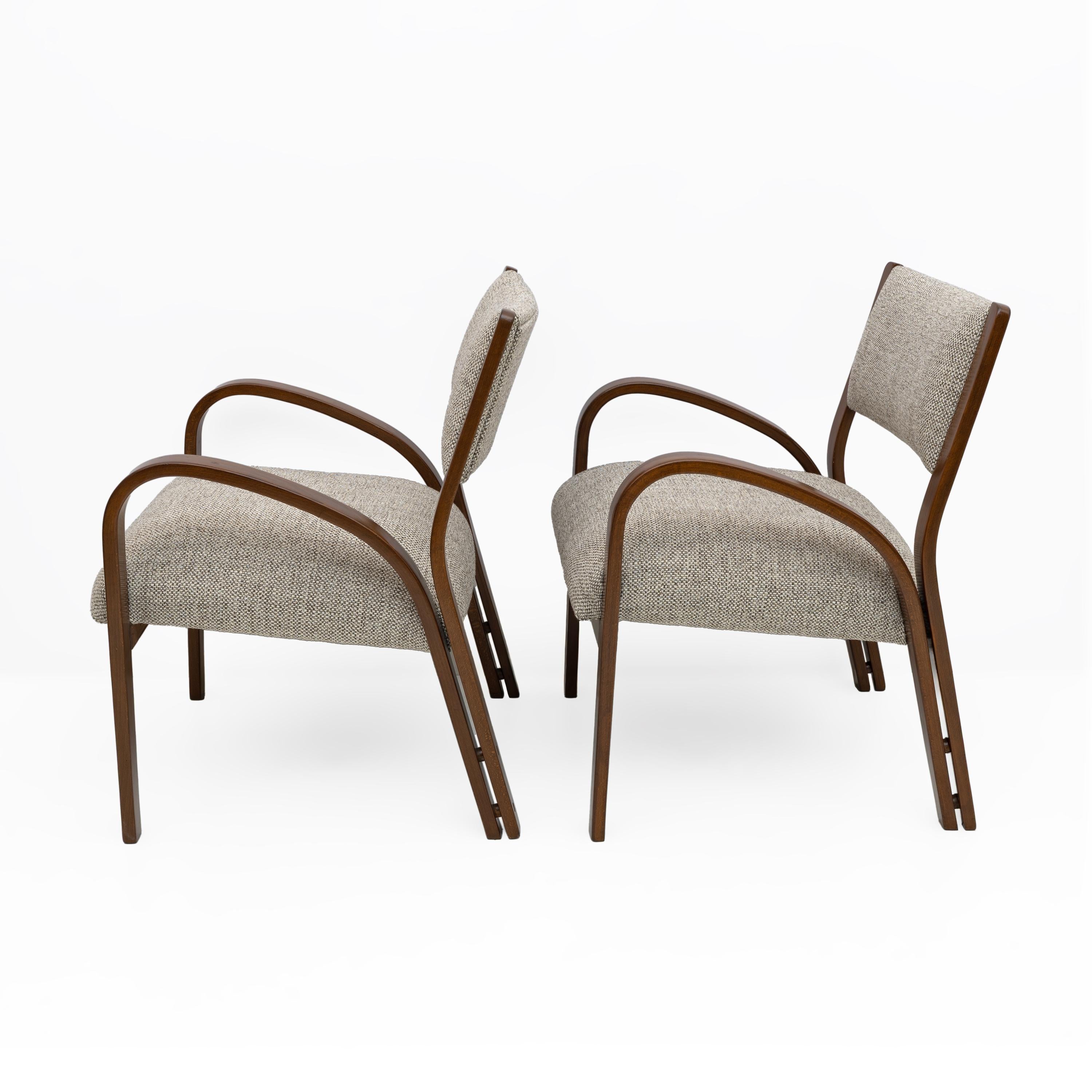 Art Dèco Italien Tissu Deux Fauteuils et Petit Canapé, années 1930 en vente 2