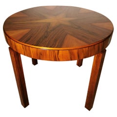 Art Deco Italian Feather Walnut Coffee Table