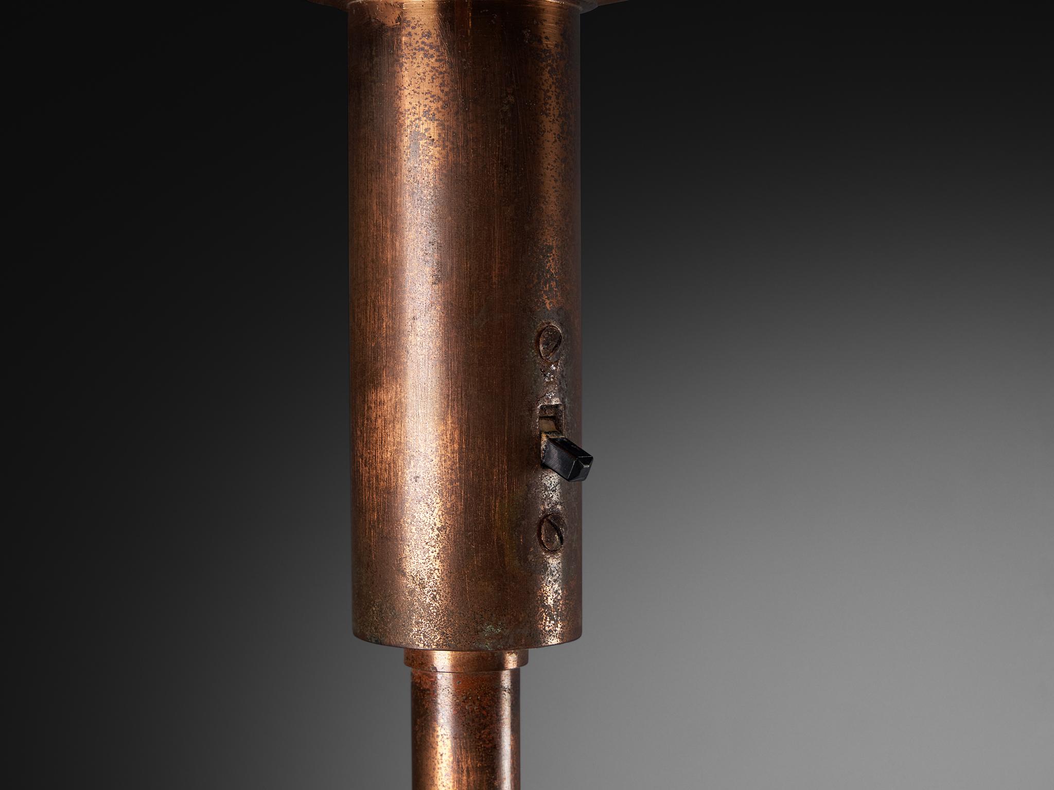 Art Deco Italian Floor Lamp in Copper en vente 1