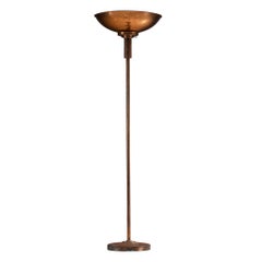 Art Deco Italian Floor Lamp in Copper