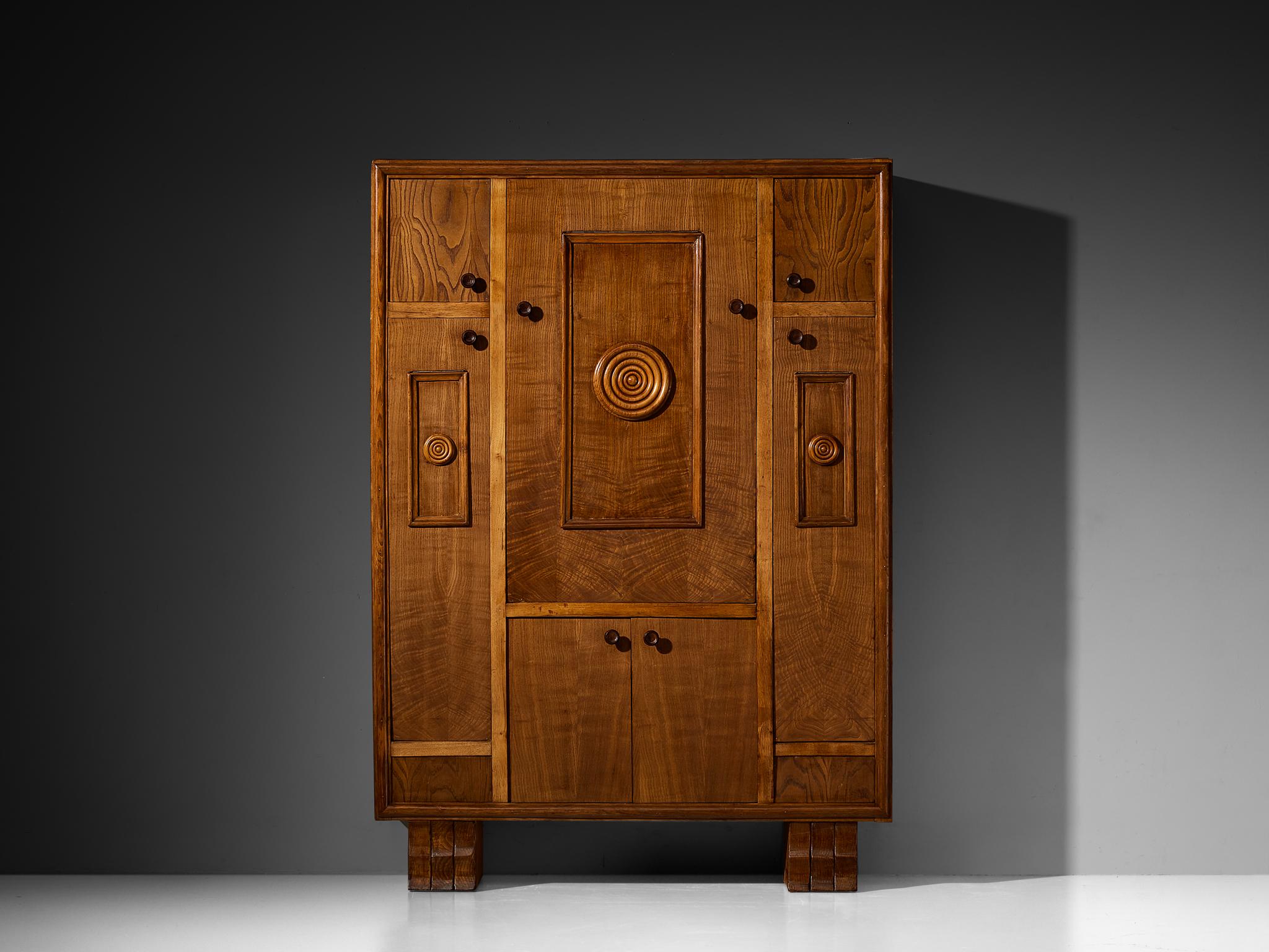 Armario Plegable Art Decó Italiano con Mesa y Bancos en Castaño 3