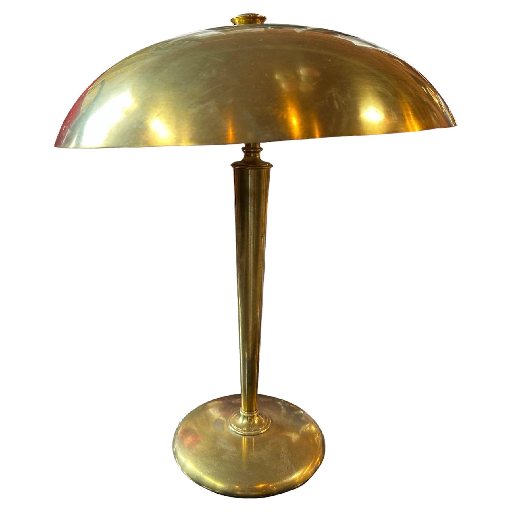 Art Deco Italian Fully Brass Lamp, 1960s