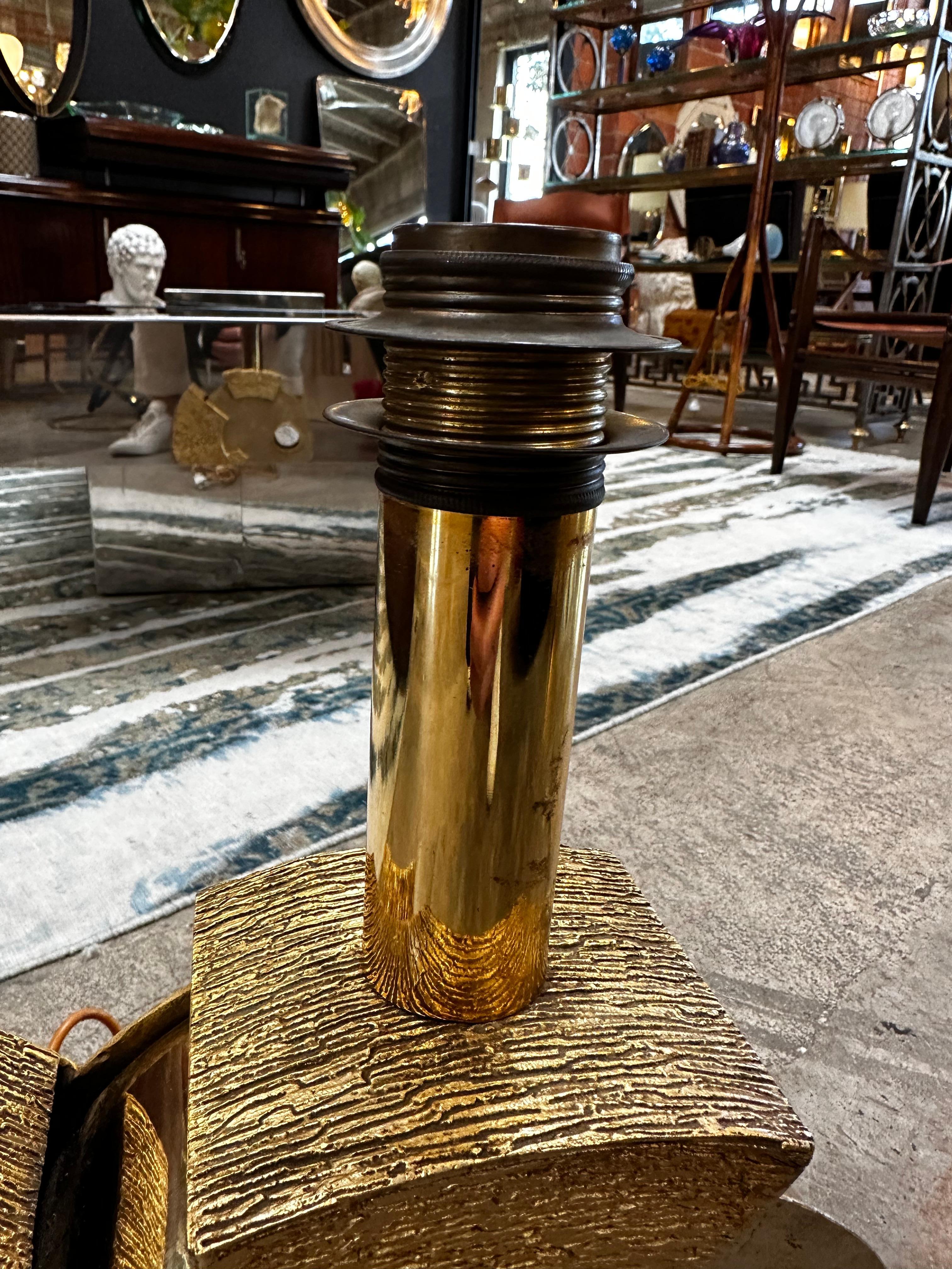 Mid-20th Century Art Deco Italian Fully Bronze Table Lamp, 1960s