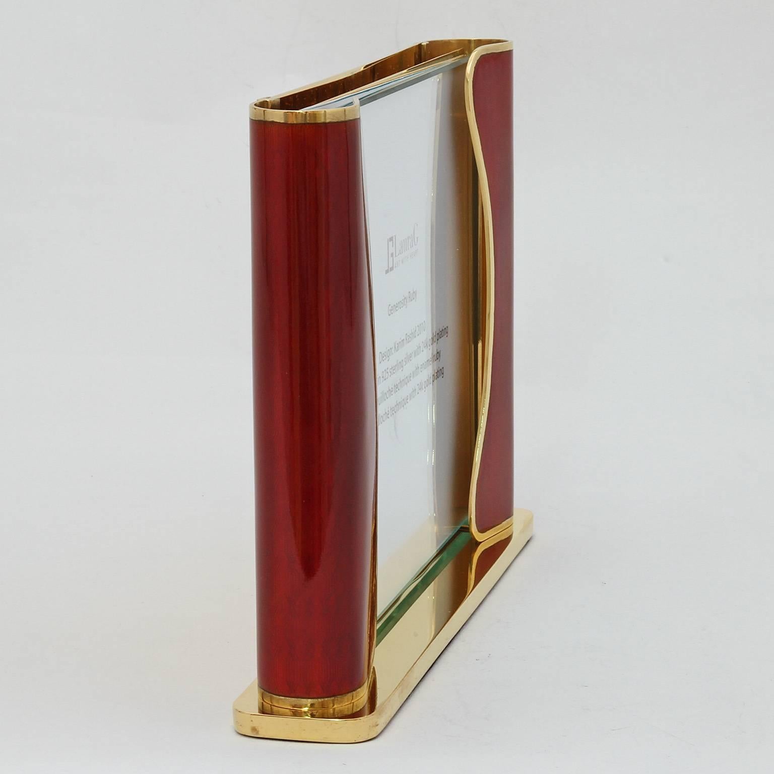 Marco de Fotos Artesanal Italiano con Esmaltes Rubí, Generosidad Rubí Esmaltado en venta