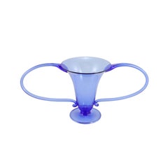 Art Deco Italian 'Libelula' Blue Glass Vase by Vittorio Zecchin for Venini