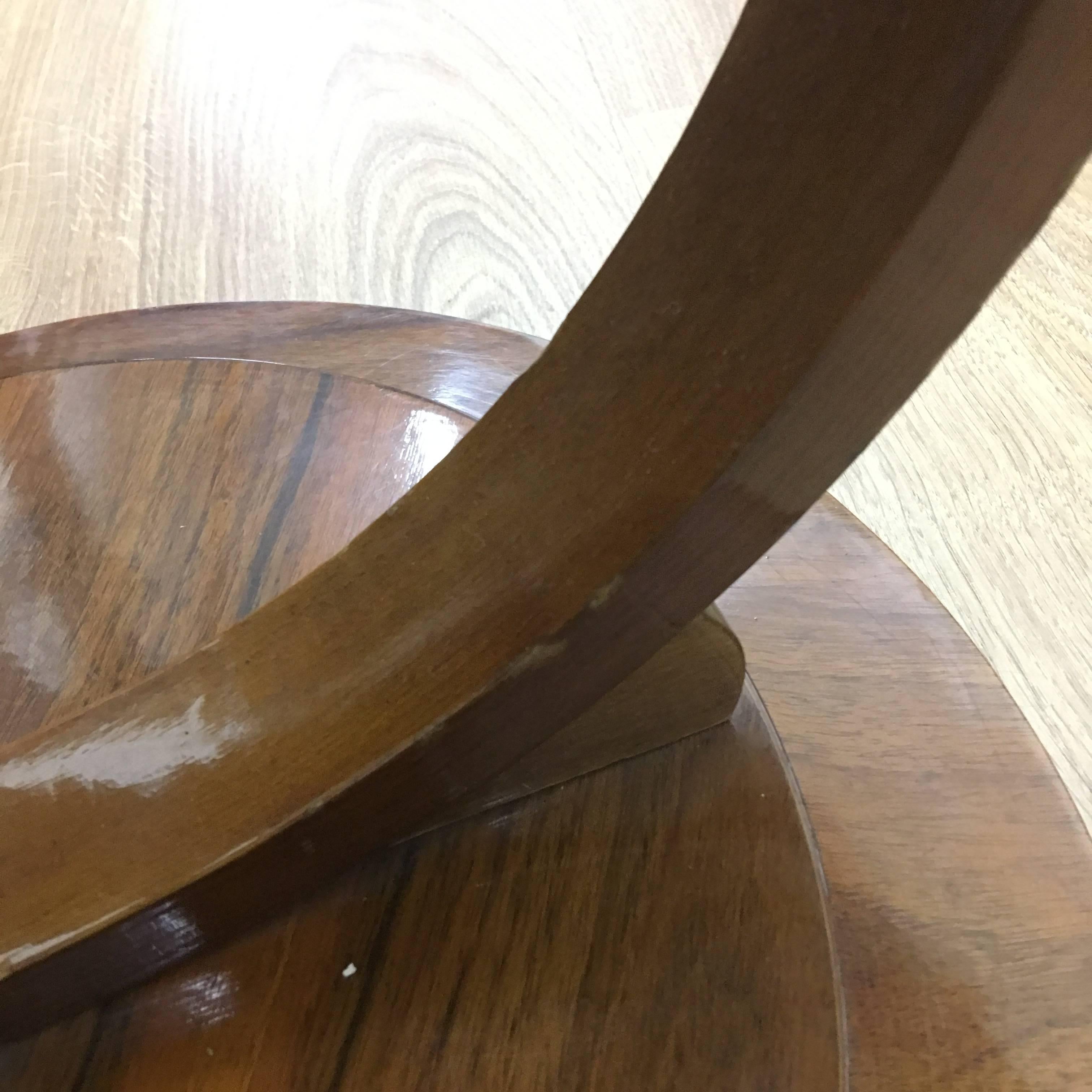 Art Deco Italian Mahogany Side Table, circa 1930 6