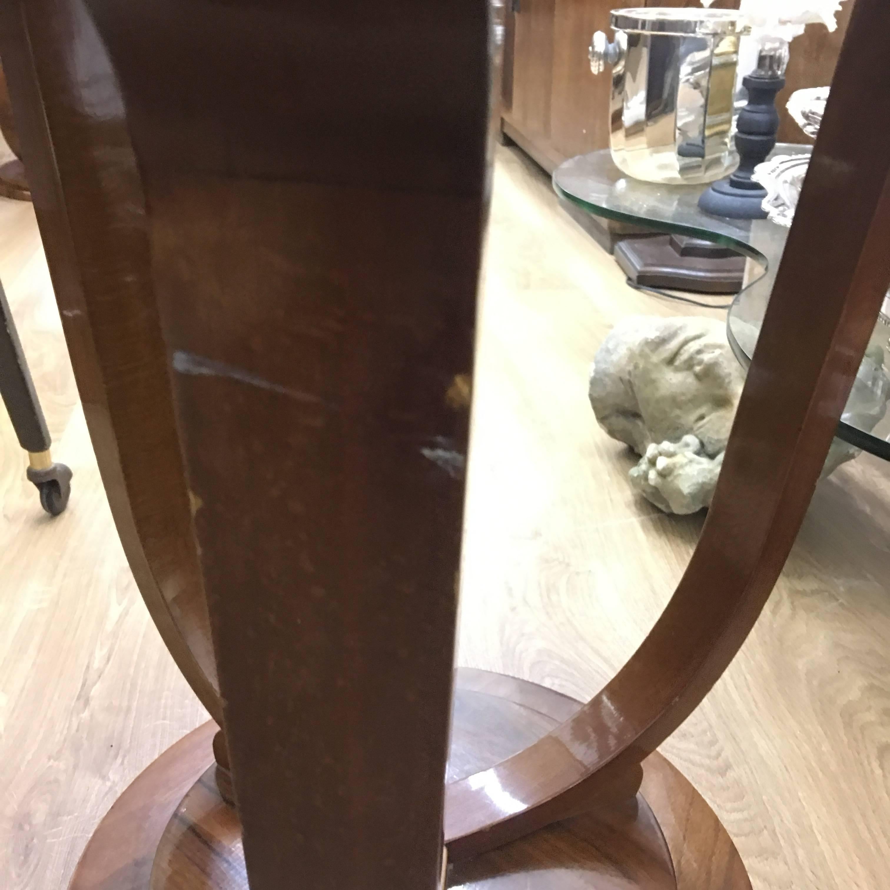 Art Deco Italian Mahogany Side Table, circa 1930 5