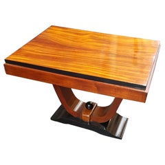 Art Deco Italian Mahogany Squared Small Side or Coffee Table, 1930s