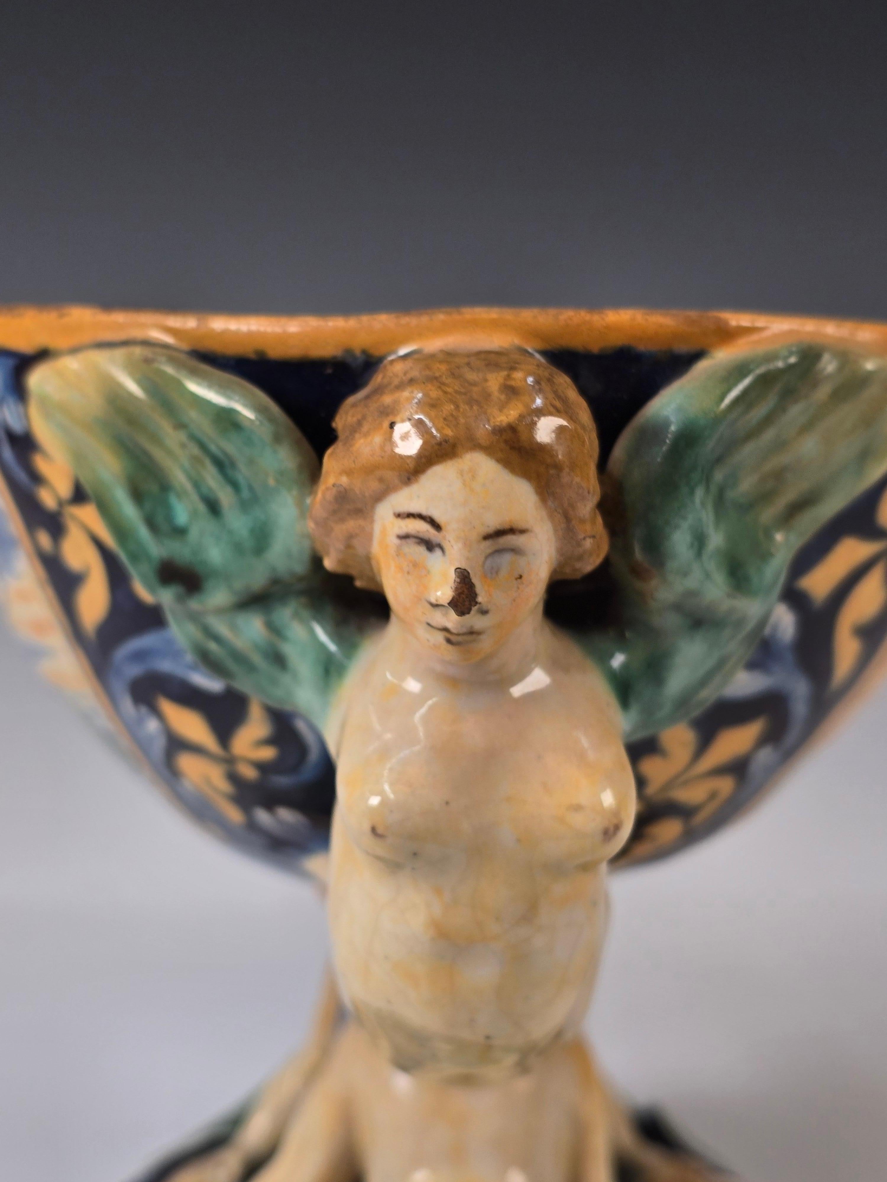 Centre de table italien en majolique Art déco en vente 5