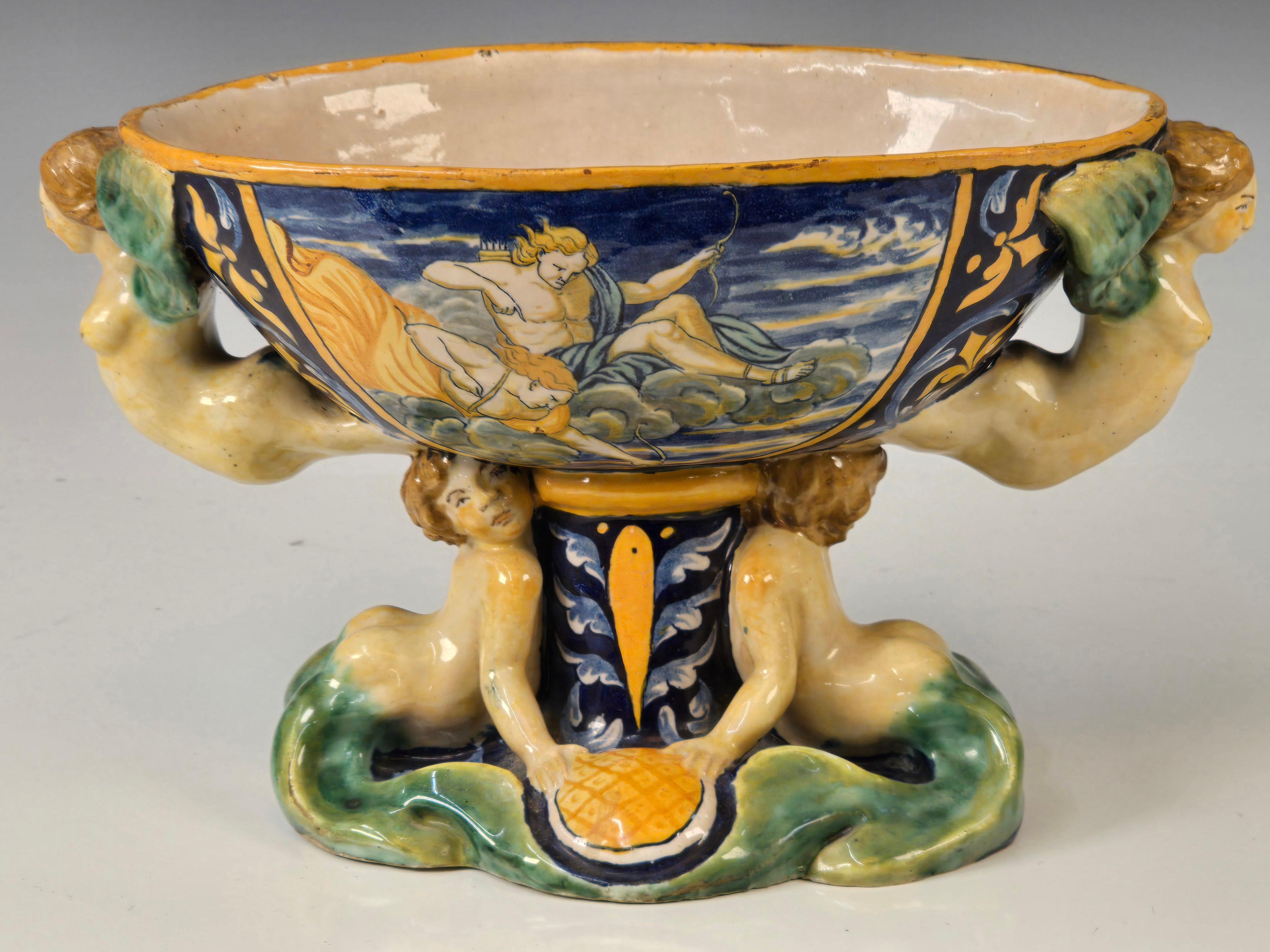 Centre de table italien en majolique Art déco en vente 2