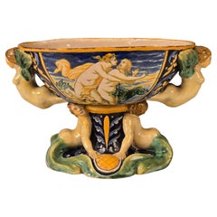 Art Deco Italienischer Majolika Tafelaufsatz