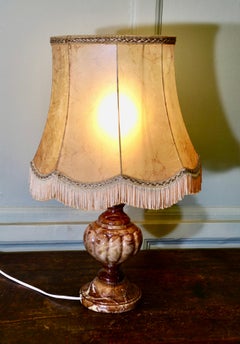 Art Deco Italian Marble Table Lamp    The lamp has a beautiful bulbous base