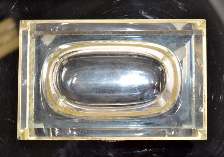 Art Deco Italian Murano Glass & 24k Gold Plate Jewelry Case Mandruzzato Style  For Sale 7