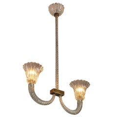 Art Deco Italian Murano Glass Chandelier