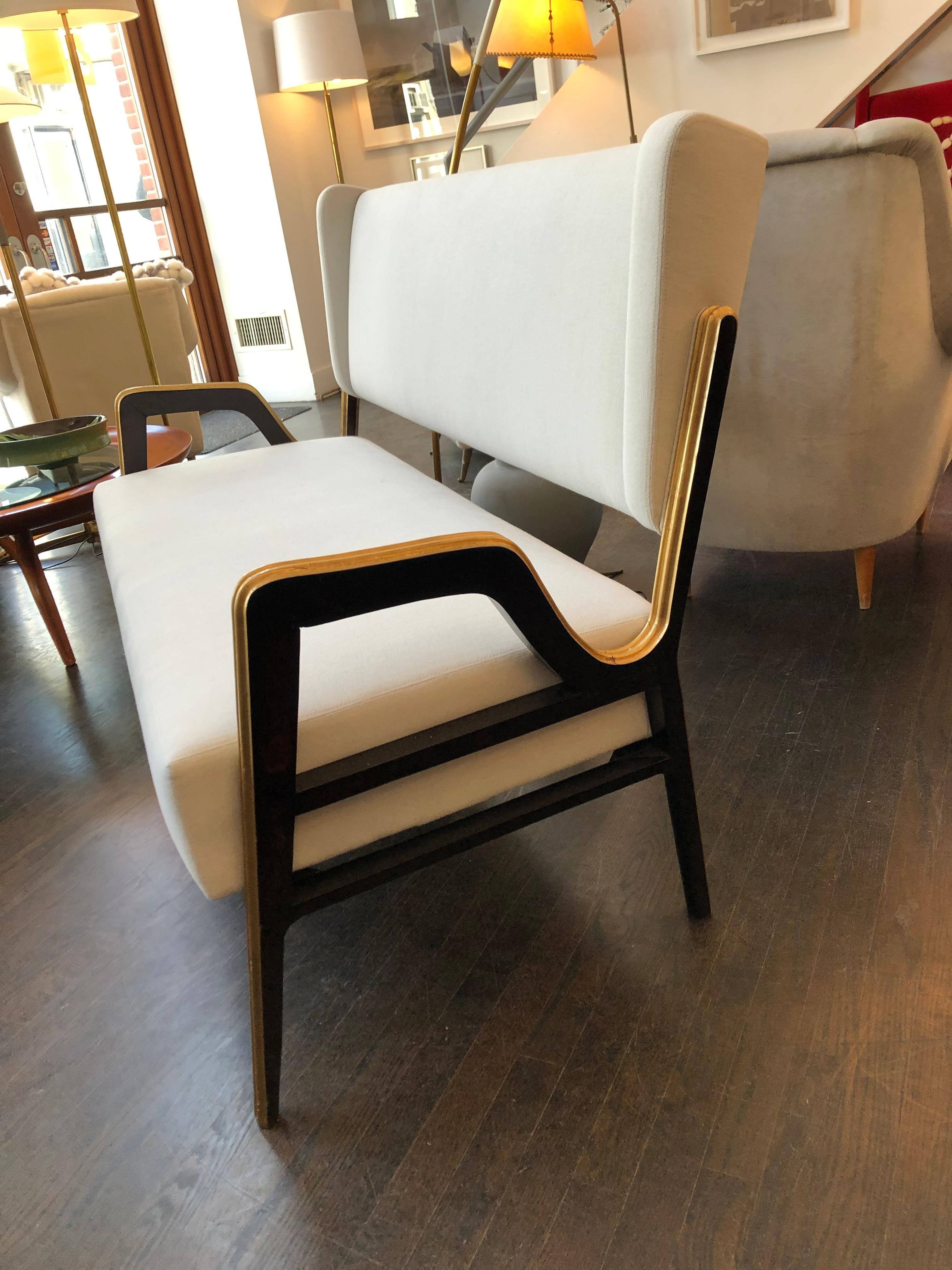 Peint à la main Settee néoclassique italienne Art Déco