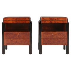 Vintage Art Deco Italian Nightstands, 1930s, Set of 2