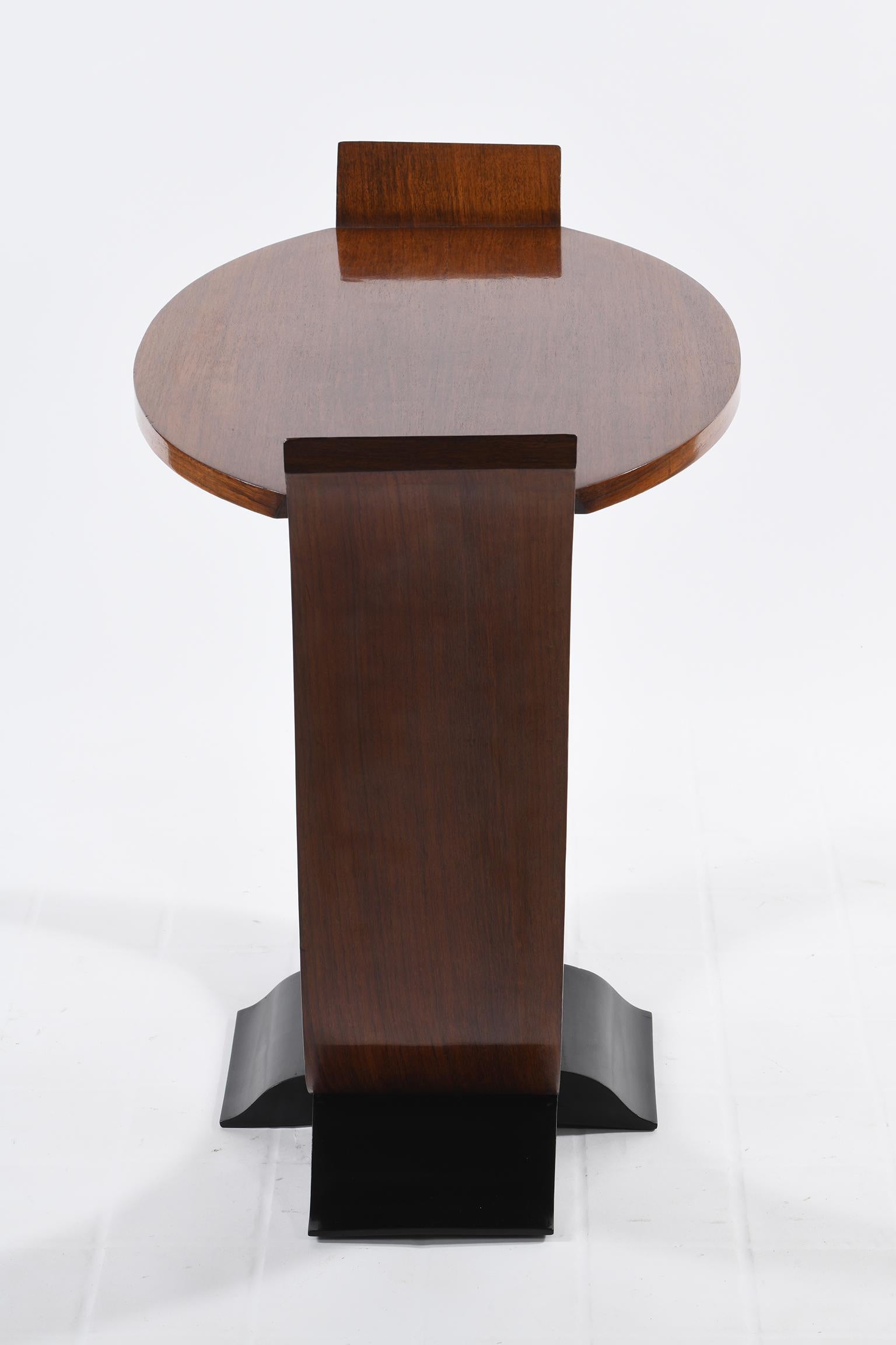 Mid-20th Century Art Deco Italian Oval Top and U Shaped Support Side Table