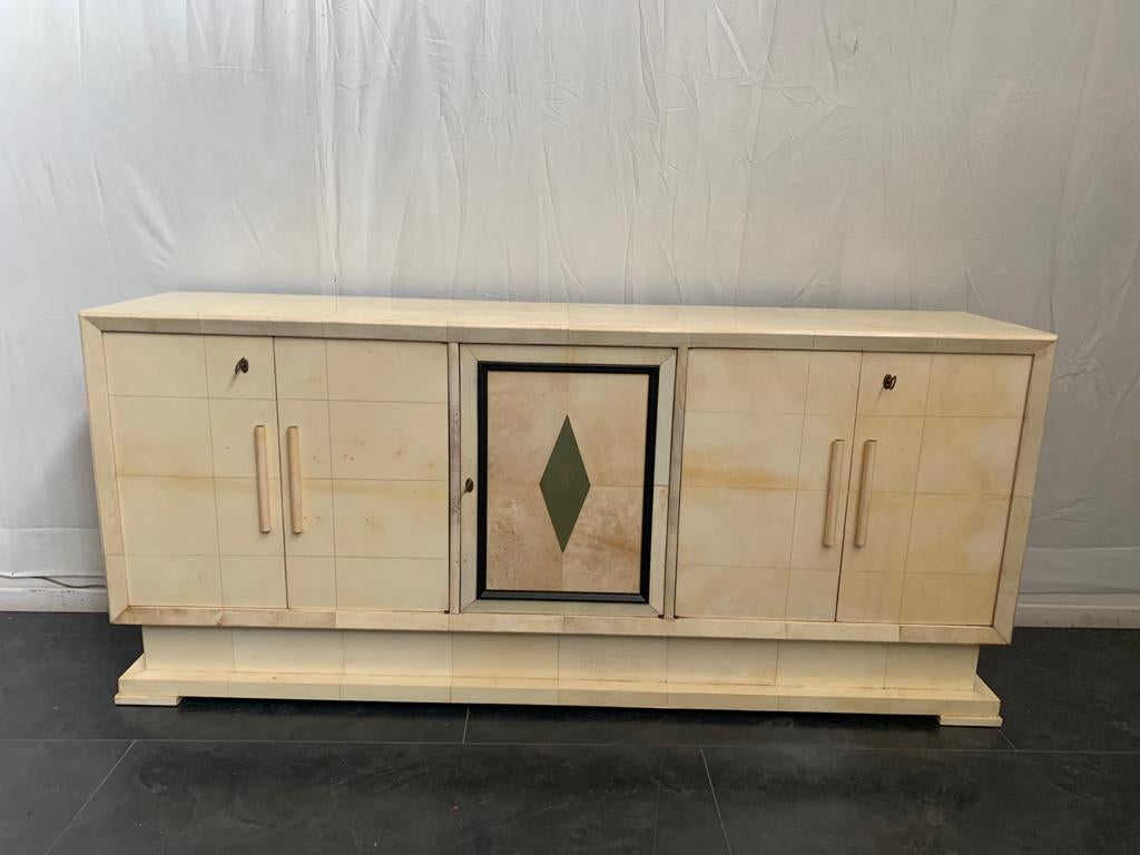 Art Deco Italian Parchment Sideboard, 1930s For Sale 8