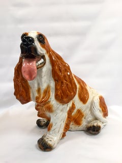 Art Deco Italian Porcelain Dog Sculpture, circa 1930