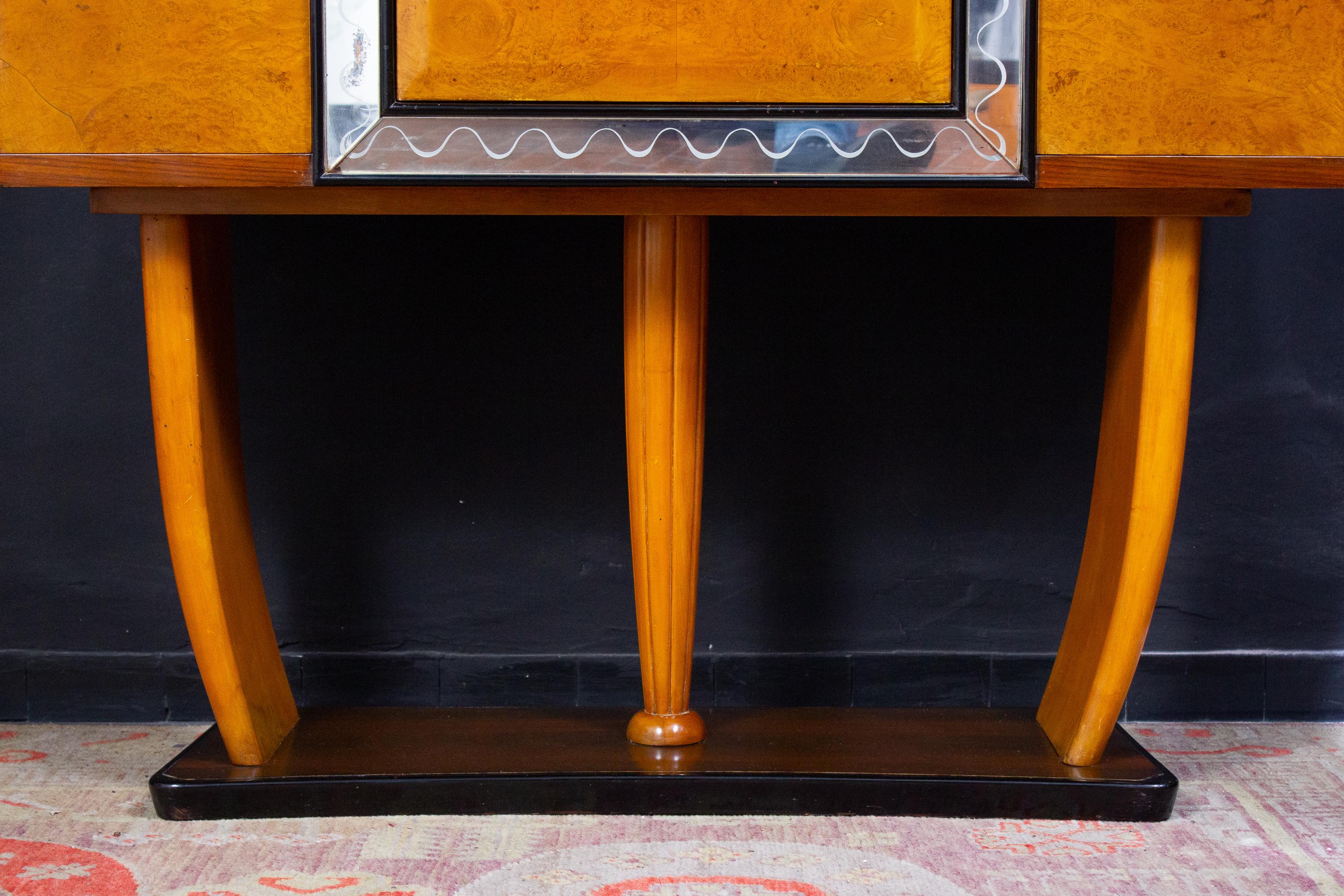 Art Deco Italian Rare Bar Cabinet Attributed to Osvaldo Borsani 11
