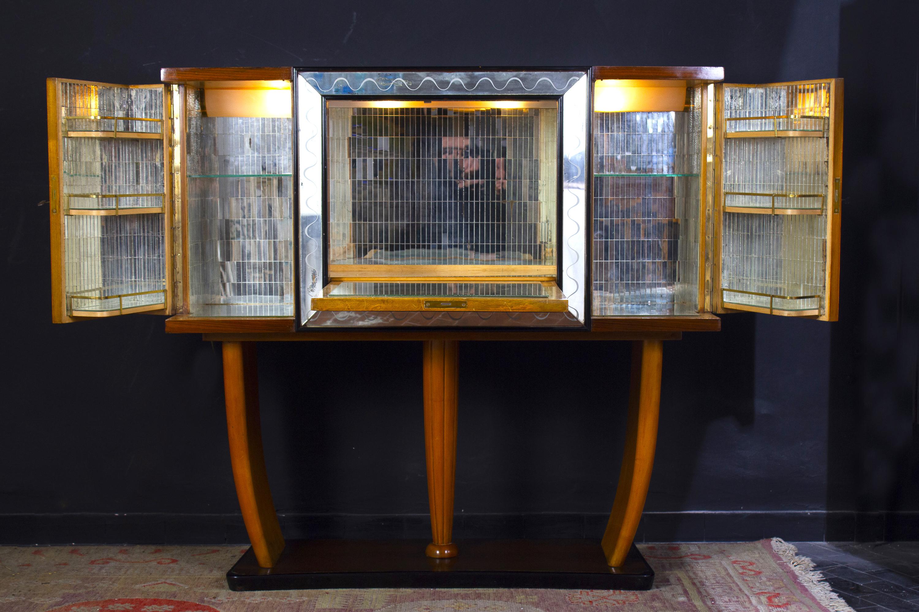 20th Century Art Deco Italian Rare Bar Cabinet Attributed to Osvaldo Borsani