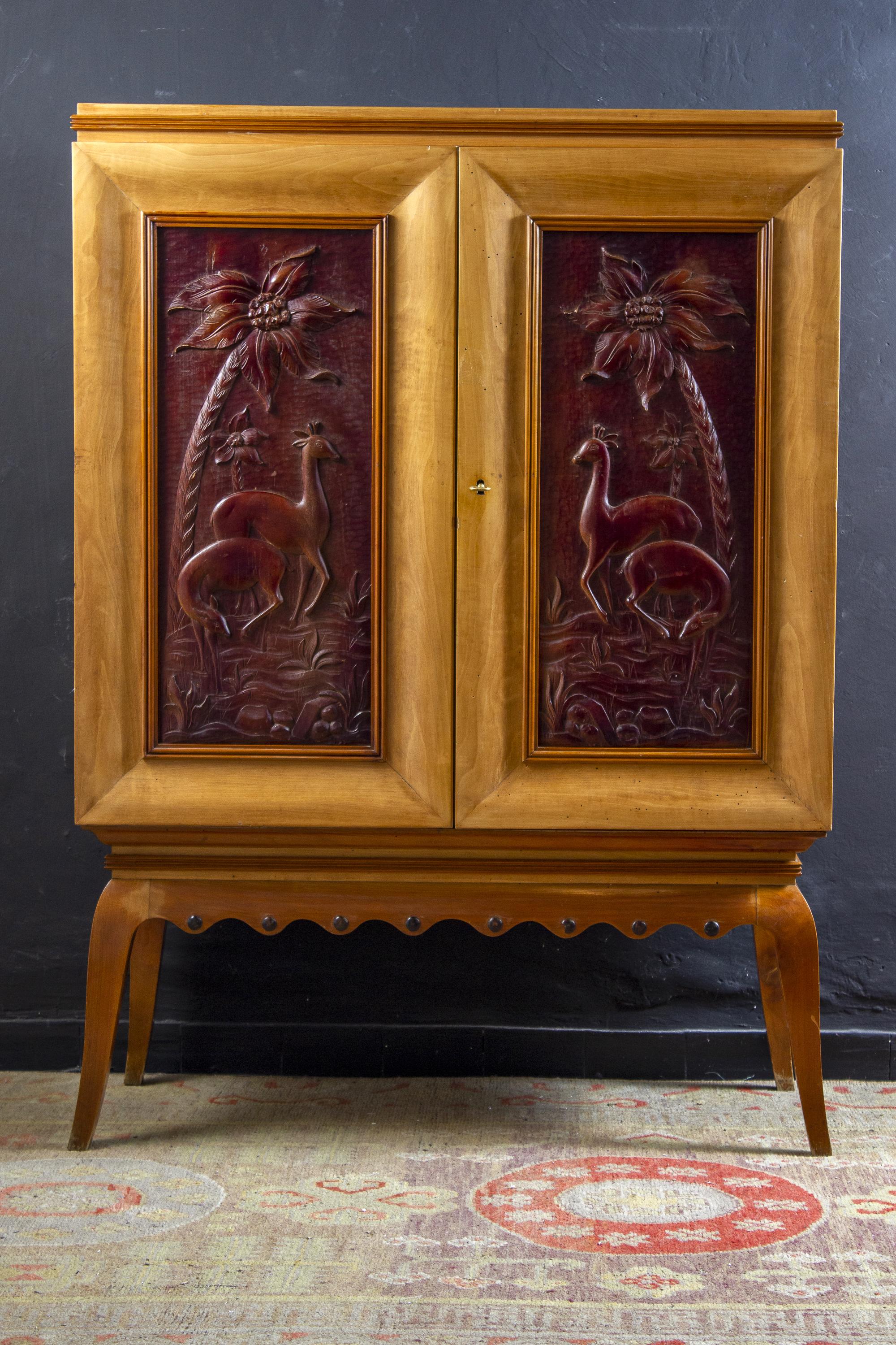 Art Deco Italian Rare Bar Cabinet by Pierluigi Colli In Good Condition In Rome, IT