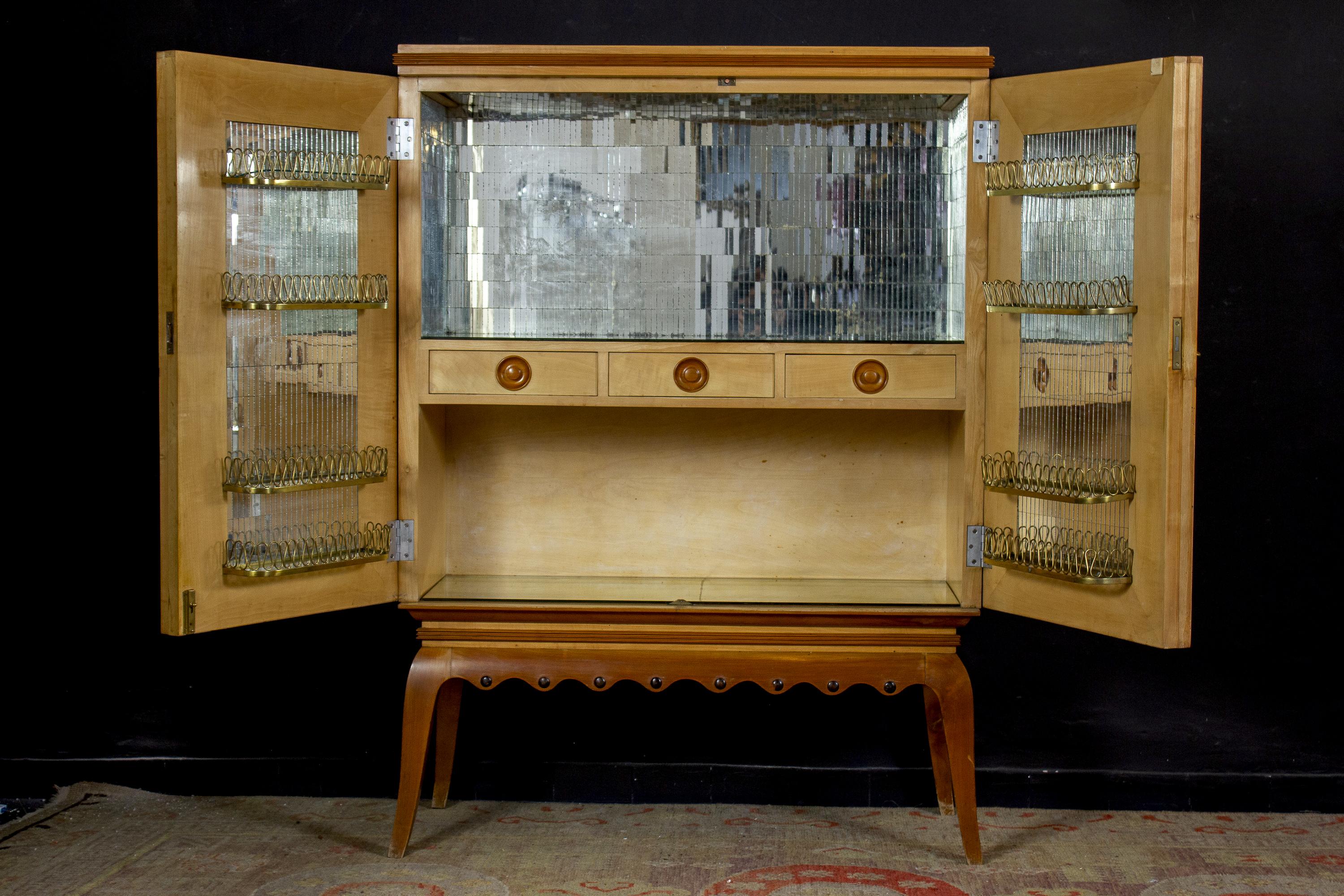 Art Deco Italian Rare Bar Cabinet Attributed to Pierluigi Colli 1
