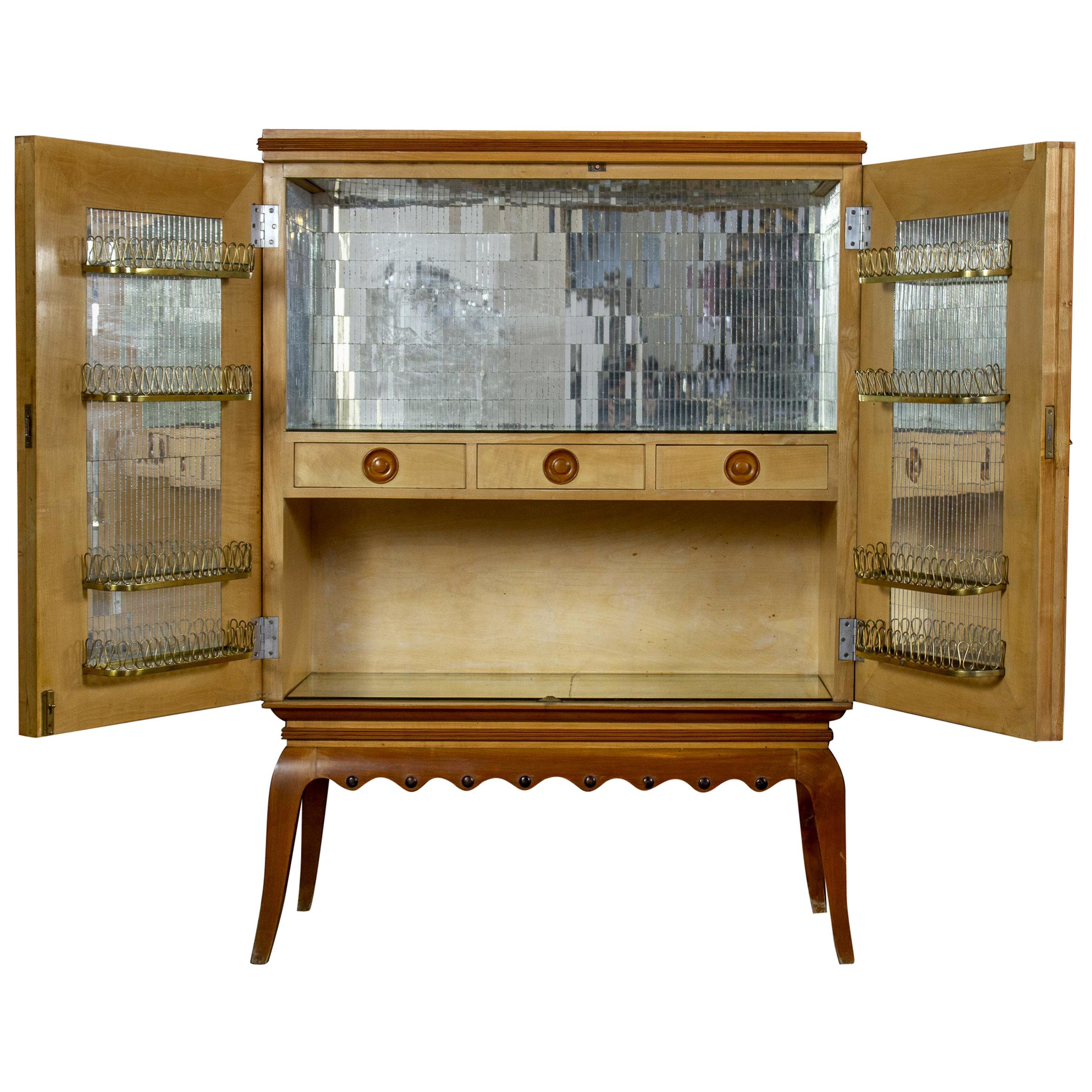 Art Deco Italian Rare Bar Cabinet by Pierluigi Colli