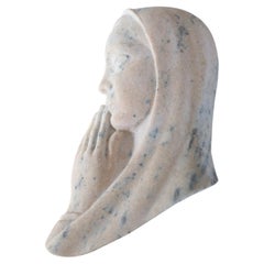 Art Deco Italian Sculpture in Precious Pink Marble from Portugal