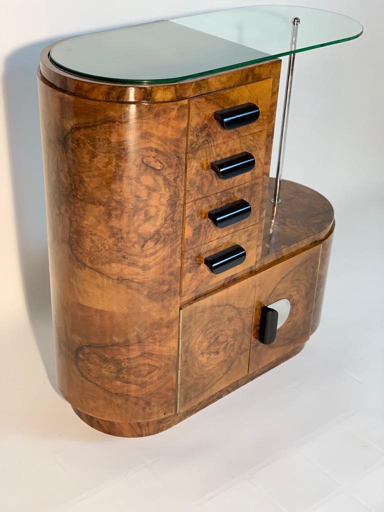 Mid-20th Century Art Deco Italian Small Cabinet with Drawers and Doors