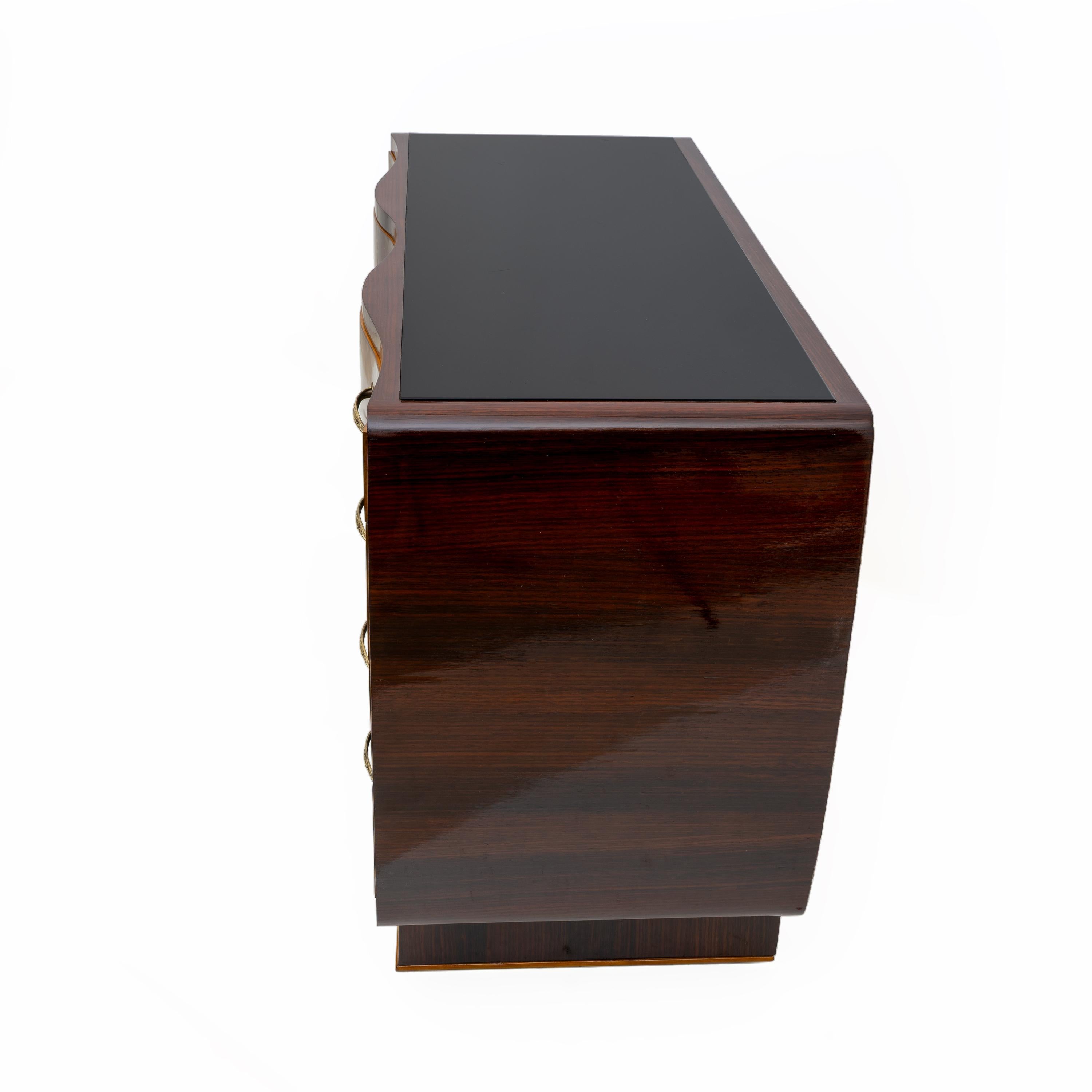 Art Deco Italian Thuja Root Curved Chest of Drawers, 1930s For Sale 4