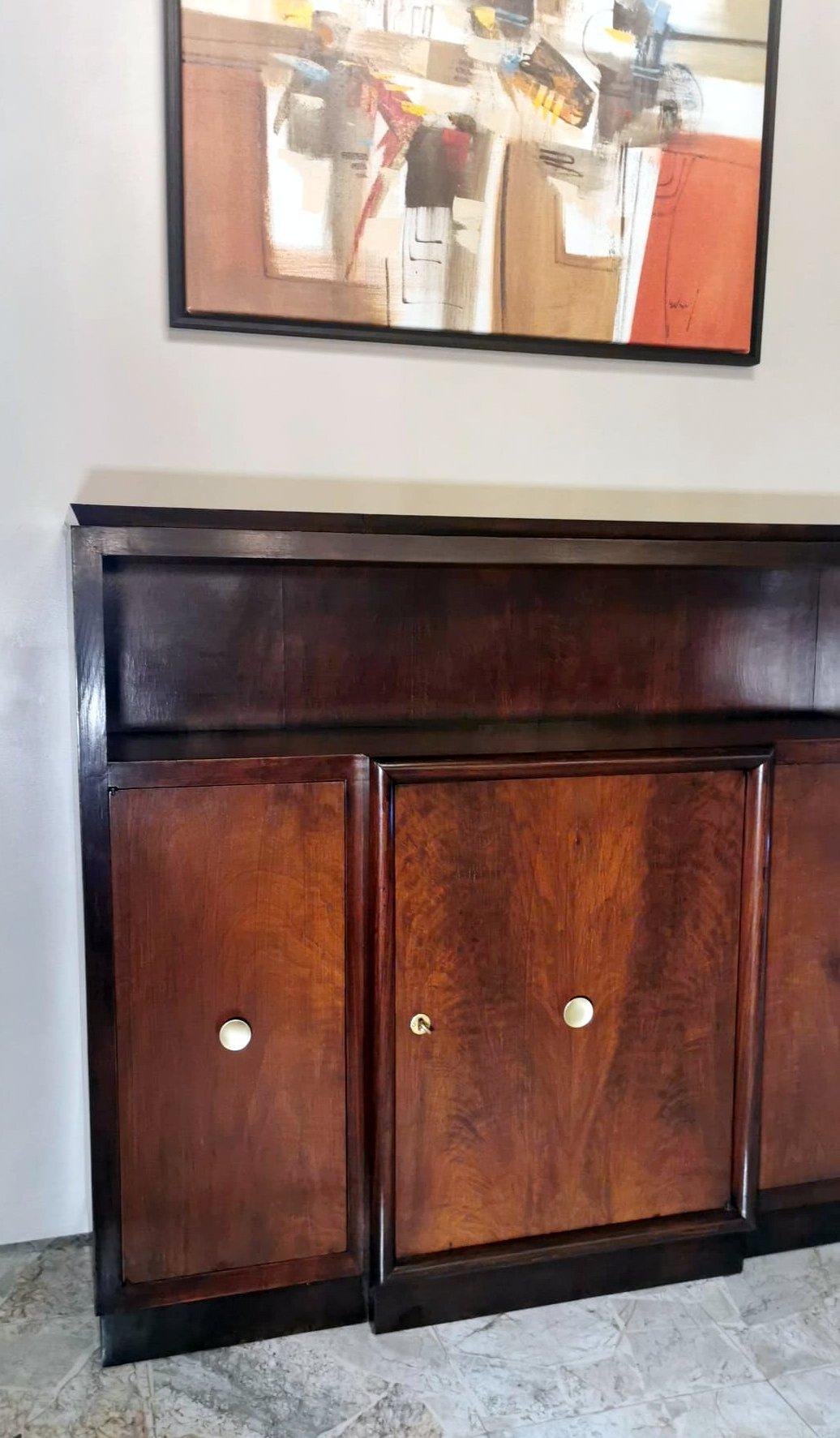 Art Deco Italian Walnut Cabinet with Doors For Sale 9
