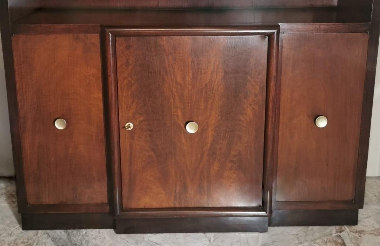 Art Deco Italian Walnut Cabinet with Doors For Sale 3