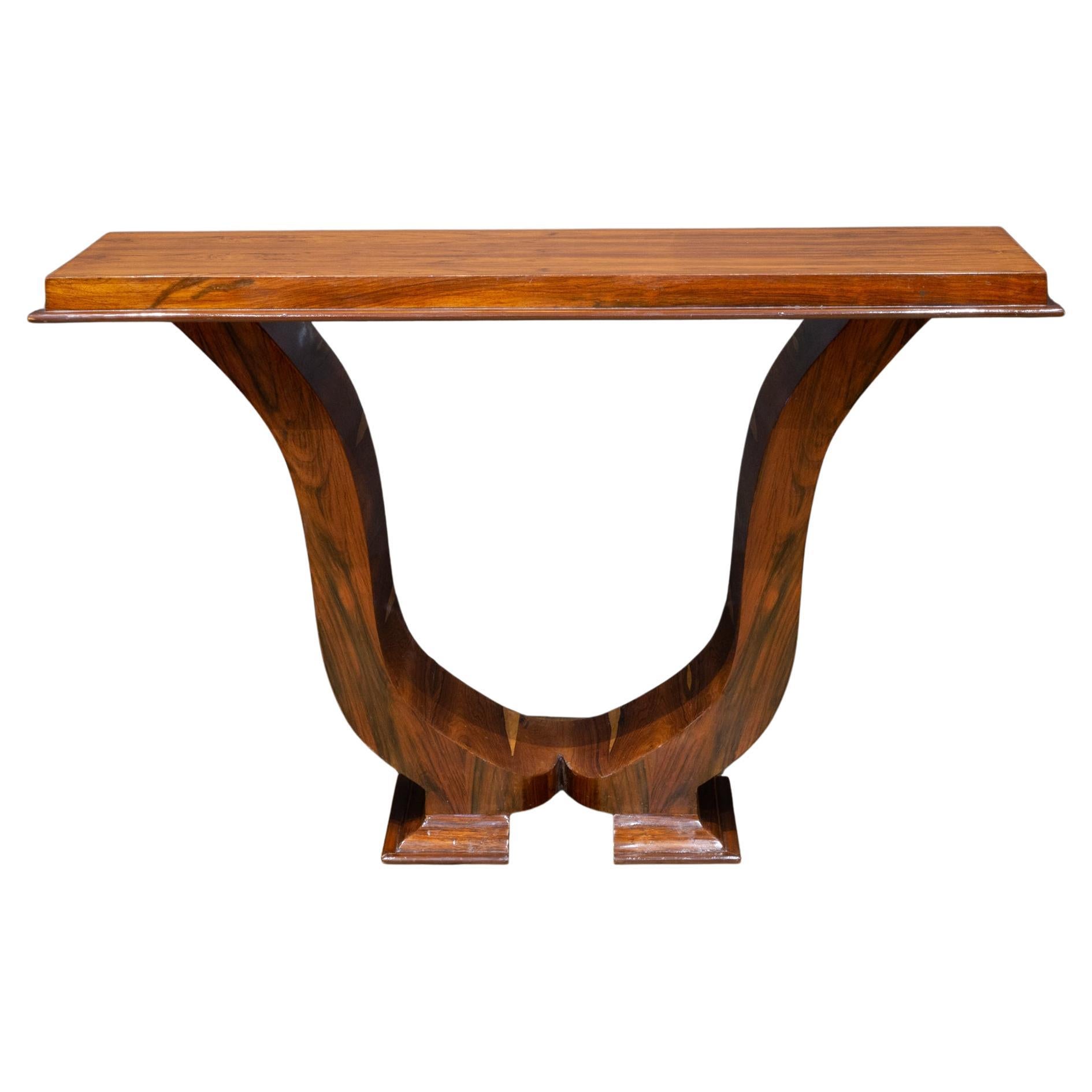 Art-Deco-Konsole aus Nussbaumholz um 1930, hergestellt in Italien