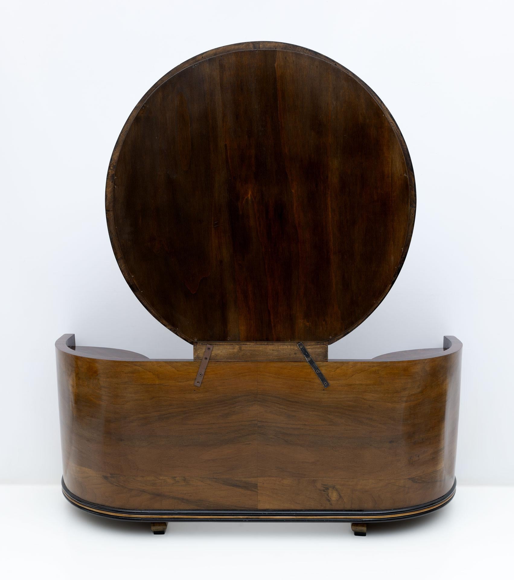 Art Dèco Italian Walnut Dressing Table with Mirror by F.lli Mascheroni, 1930s 7