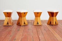 Art Deco Italian Wood Stools