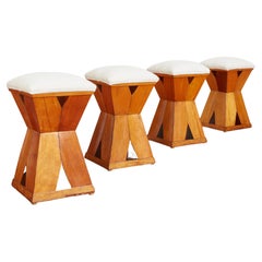 Art Deco Italian Wood Stools