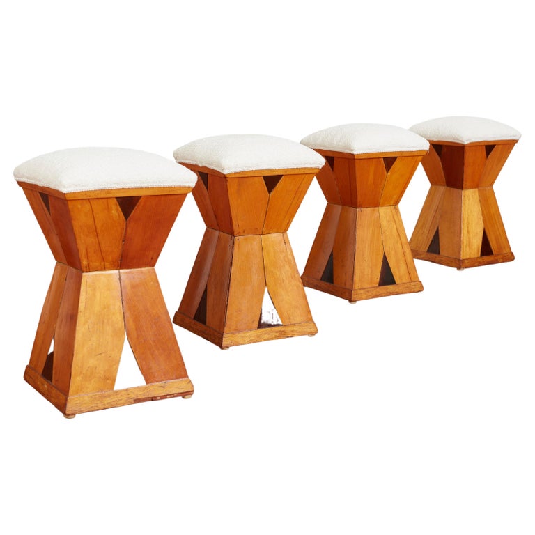 Picture of Art Deco Italian Wood Stools For Sale at 1stDibs