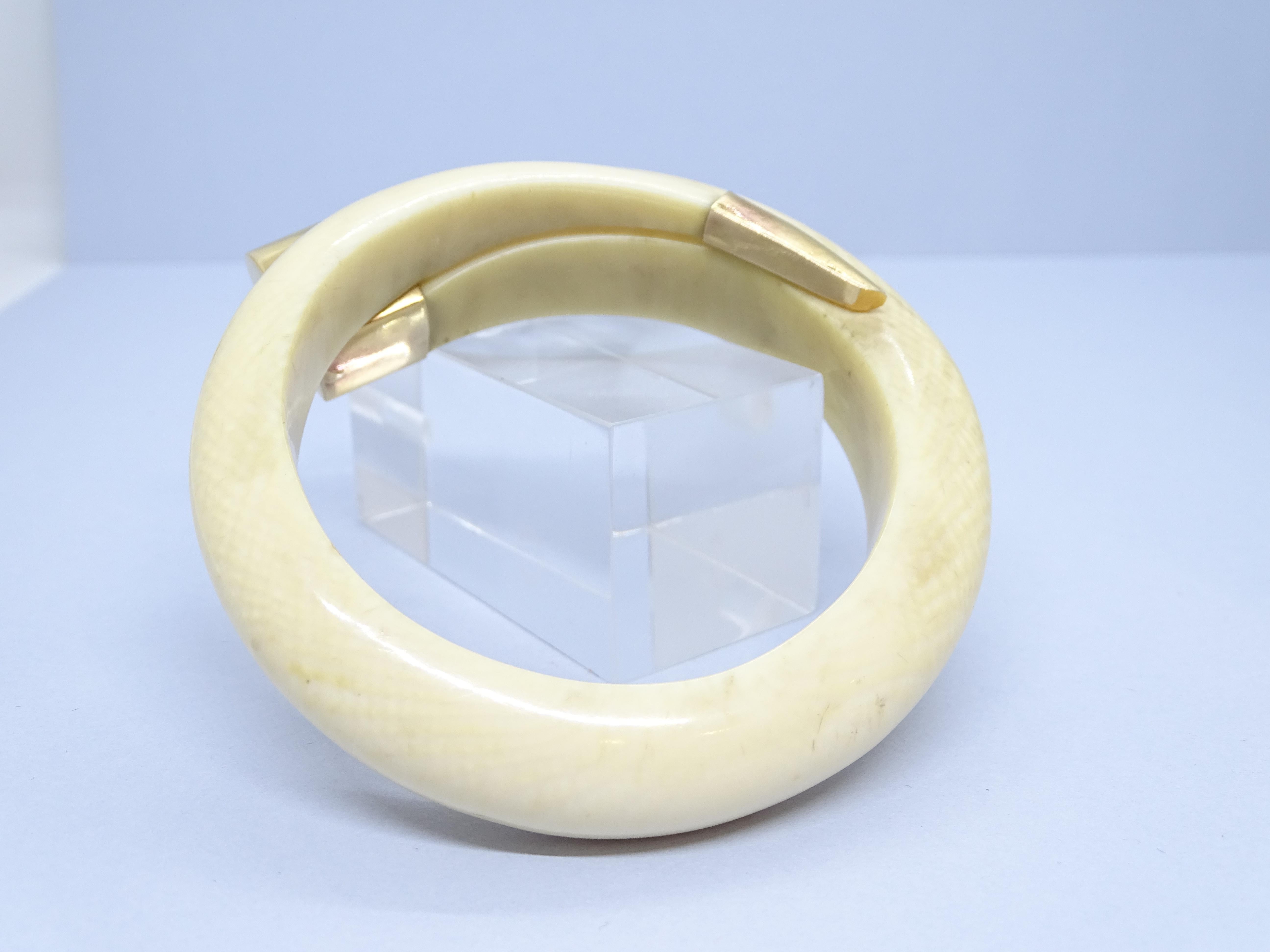 Art deco ivory gold French Bracelet  In Good Condition For Sale In VALLADOLID, ES