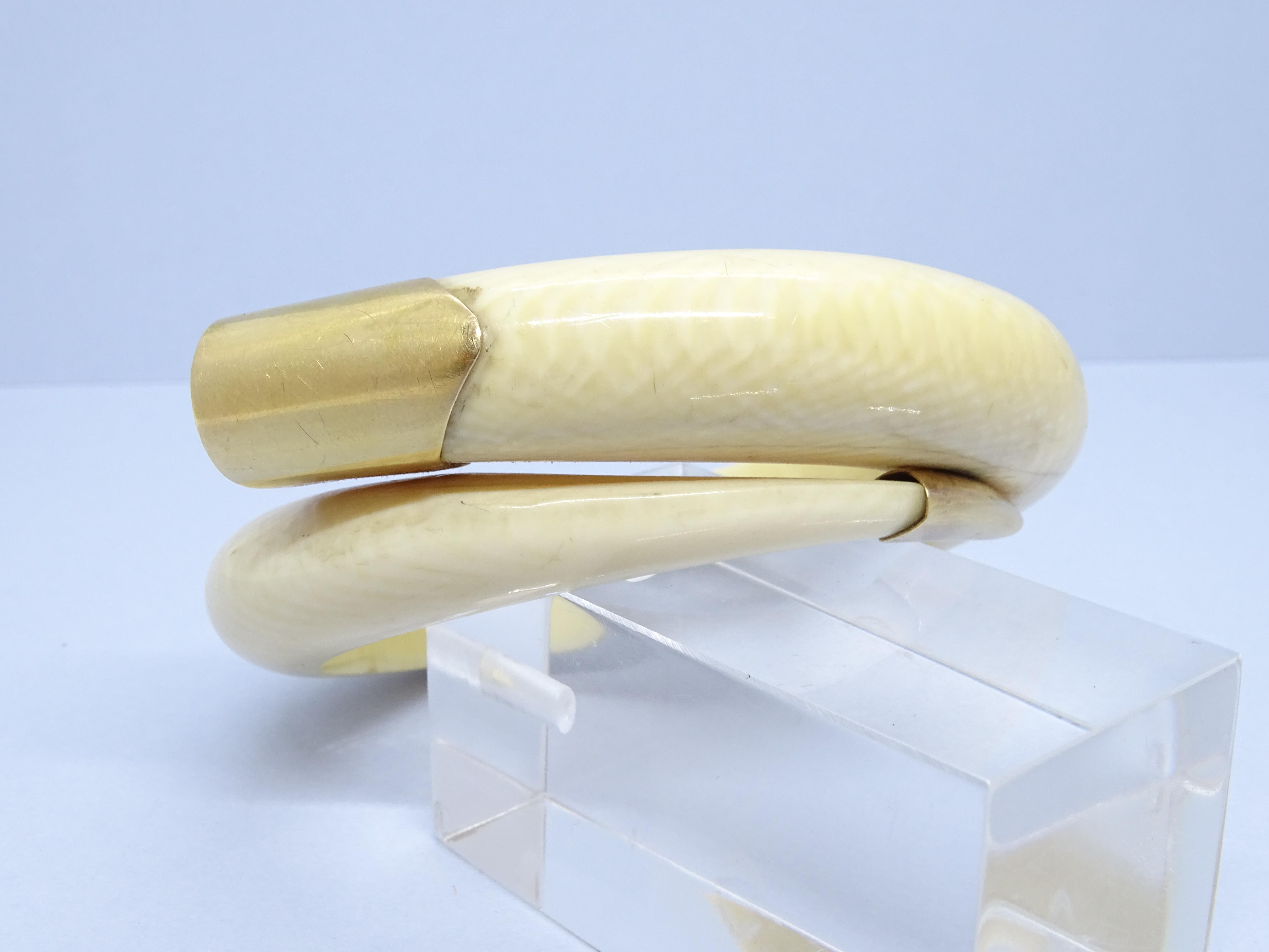 Art deco ivory gold French Bracelet  For Sale 2