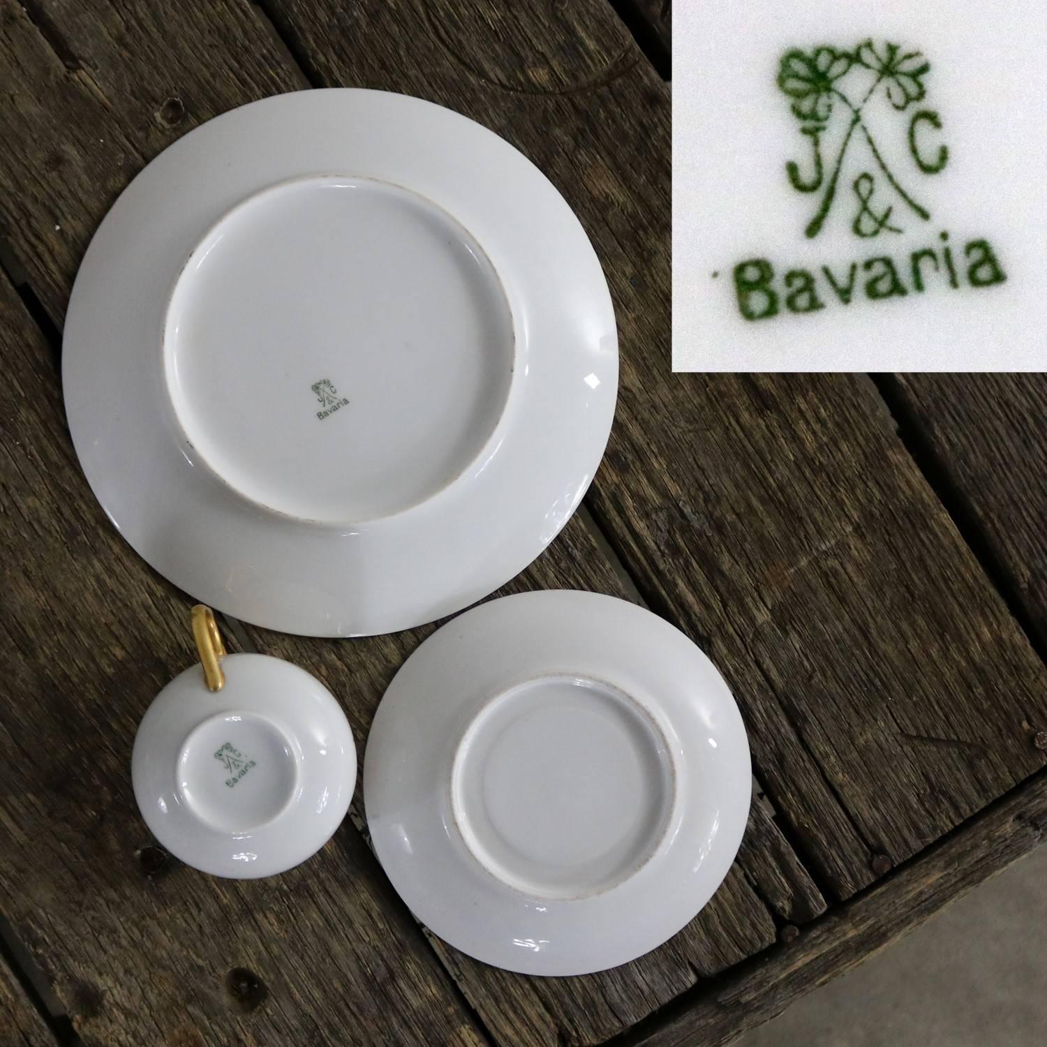 Art Deco J and C Bavaria China Luncheon, Set for Four 1