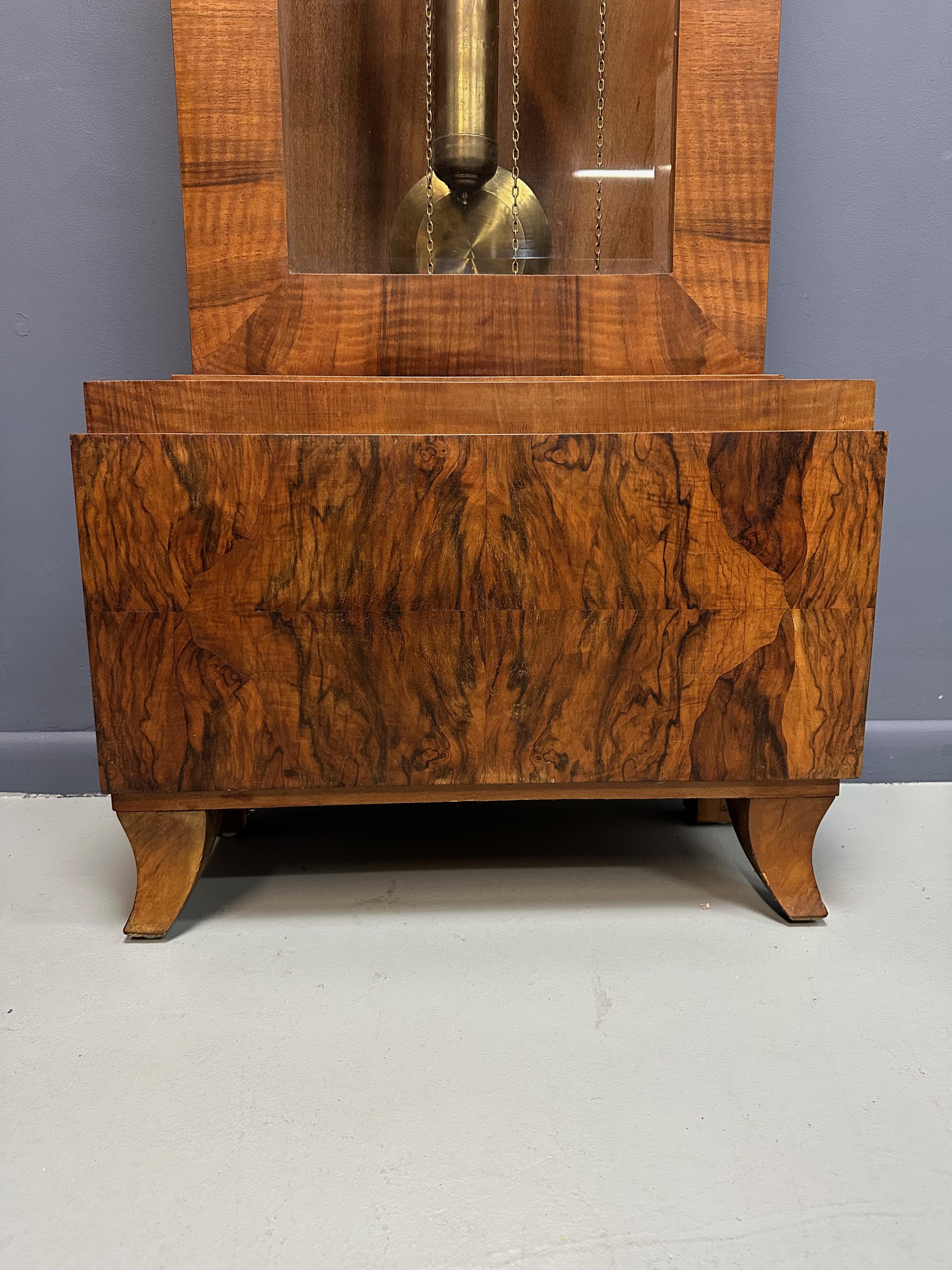 Art Deco J. Brandmann of Berlin Long Case Chiming Clock, Circa 1930s For Sale 7