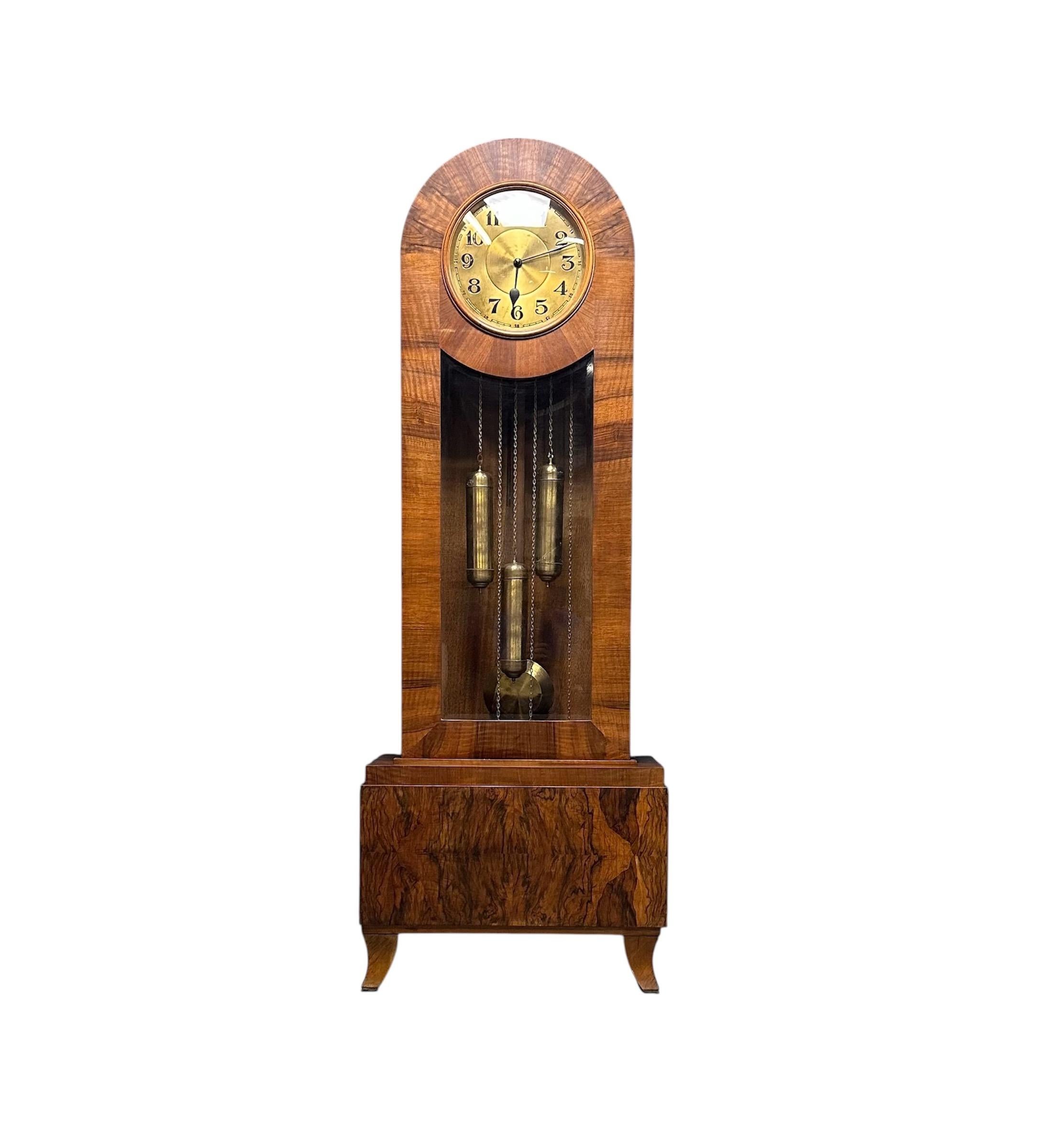 Art Deco J. Brandmann of Berlin Long Case Chiming Clock, Circa 1930s 8