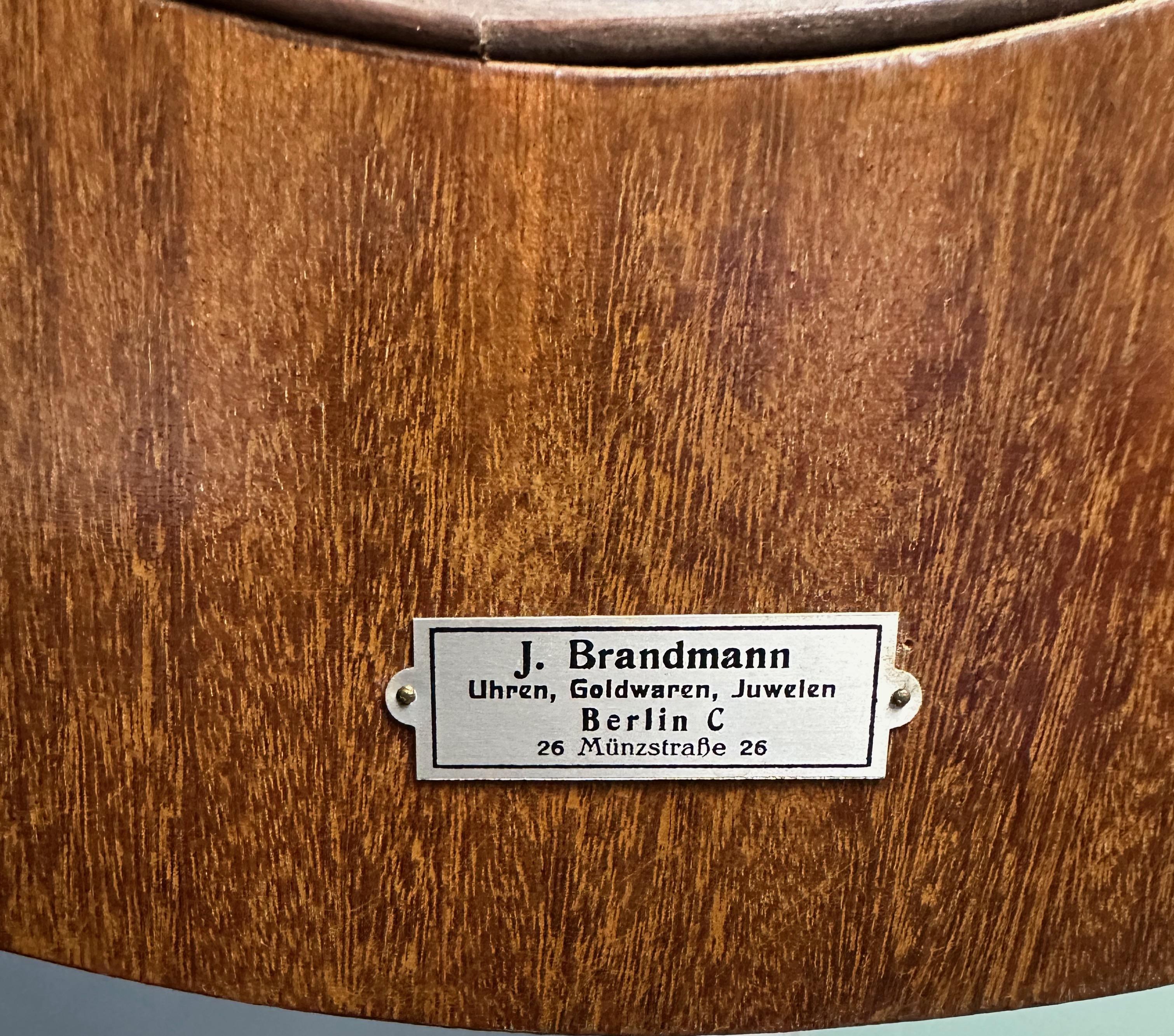 Art Deco J. Brandmann of Berlin Long Case Chiming Clock, Circa 1930s For Sale 1